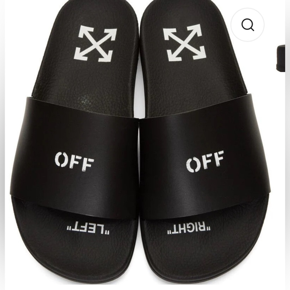 Off White Soccer Slides Sz 40